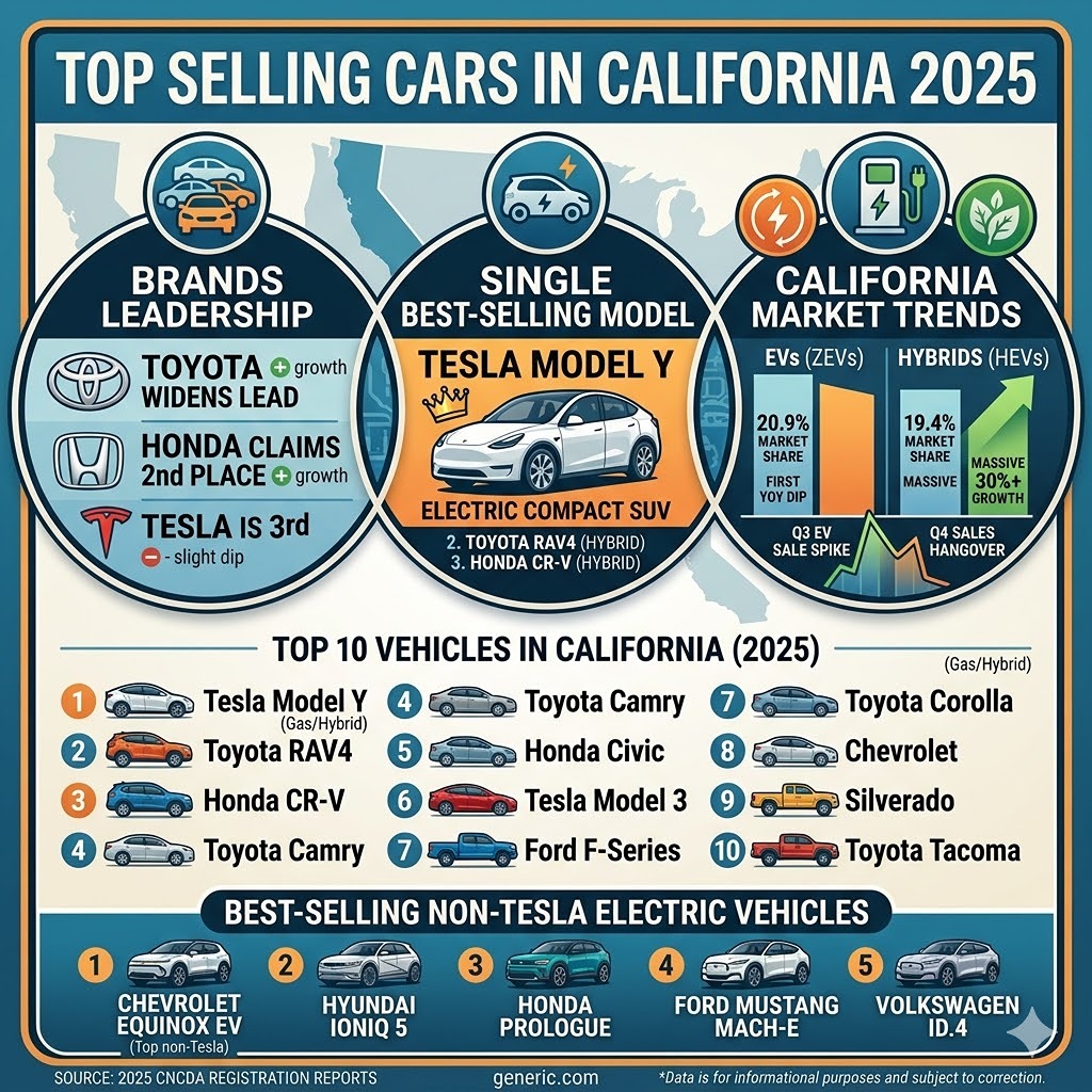 Top Selling Cars in California 2025