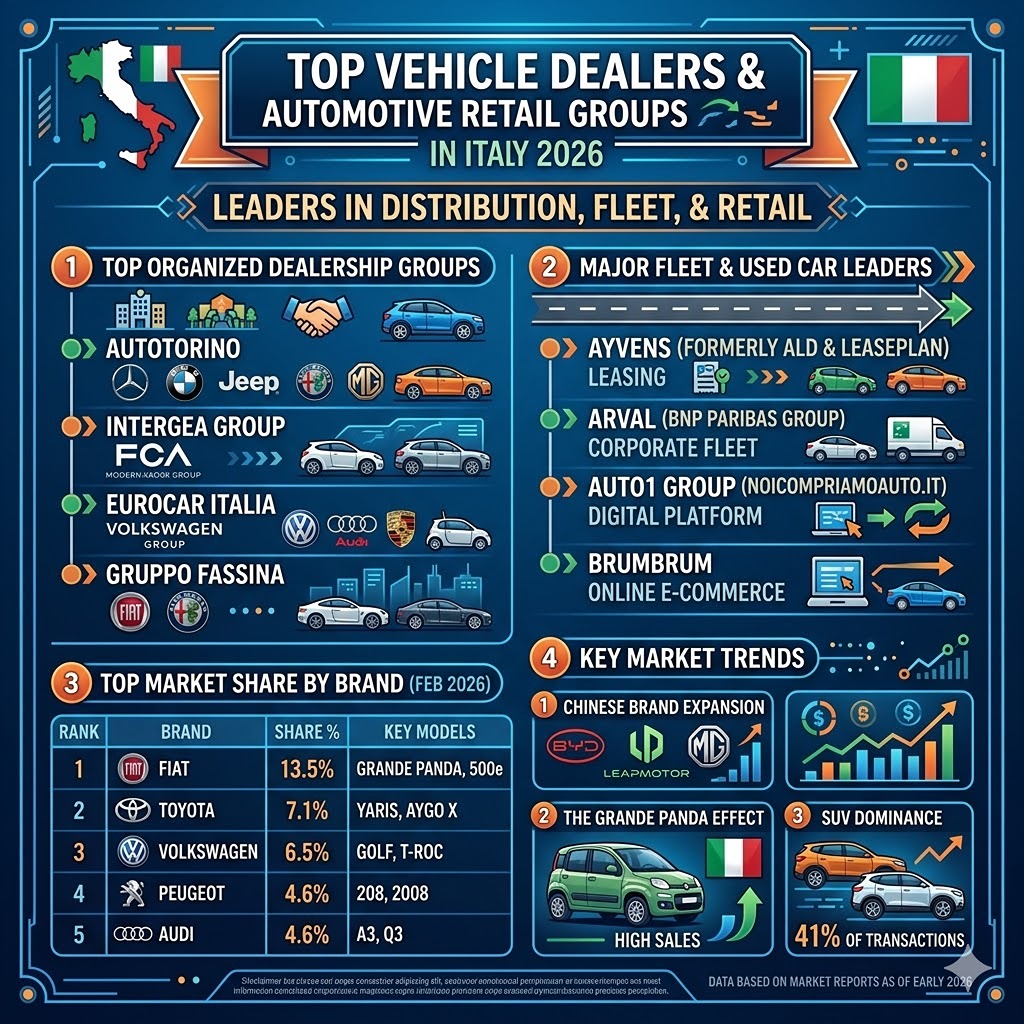 Top Vehicle Dealers Companies in Italy