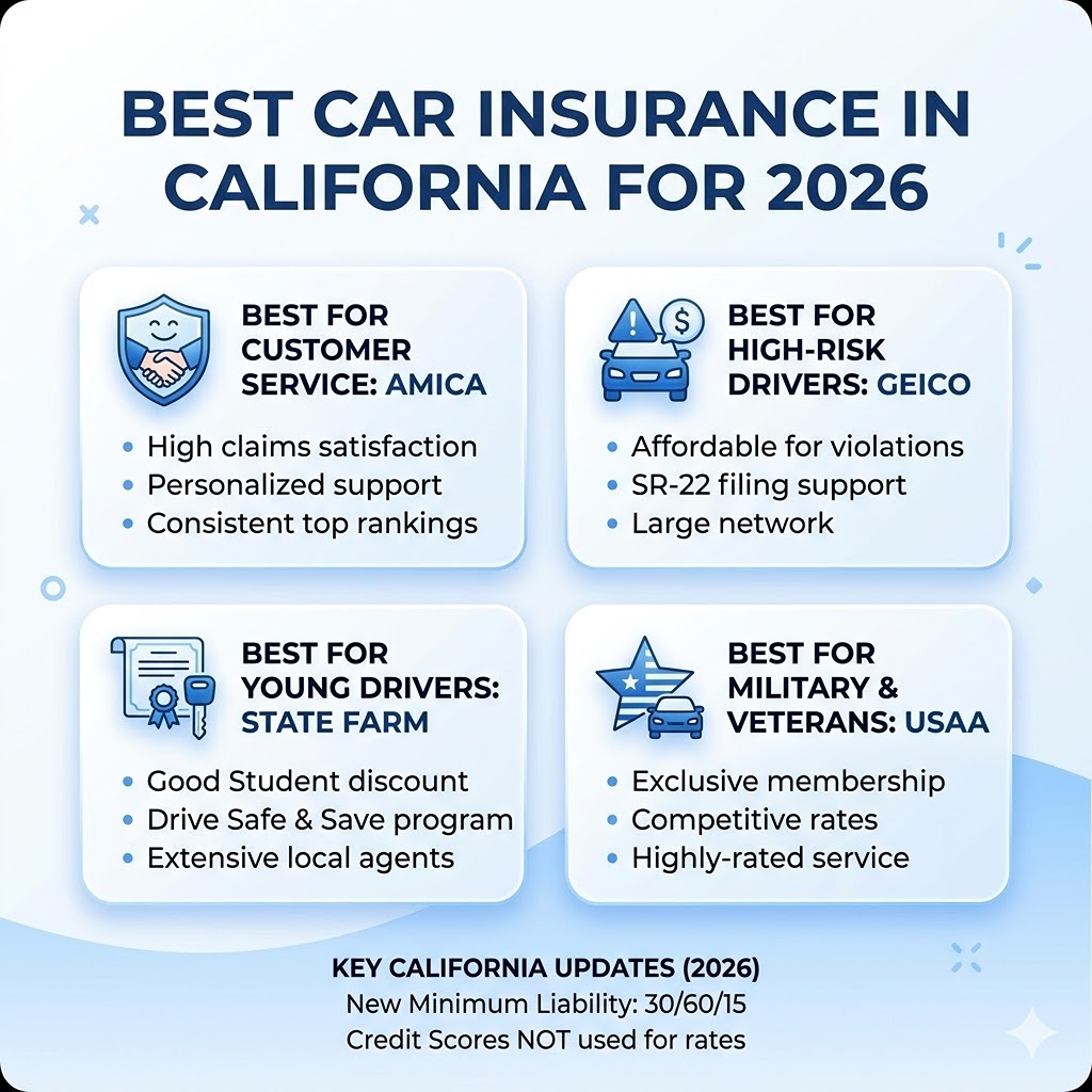 Best Car Insurance in California for 2026
